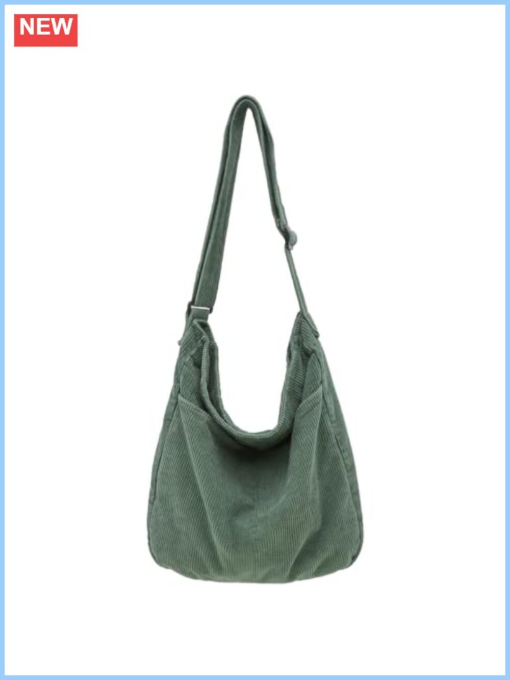 Corduroy Tote Bag with Zipper Hobo Crossbody Shoulder Purse Handbag